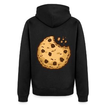 Knuspriger Schokokeks Weihnachtszeit - Unisex Premium Bio Zip Hoodie - Schwarz - Hinten - Nico (187cm)