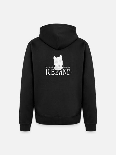 Iceland fox - Unisex Premium Bio Zip Hoodie - Schwarz