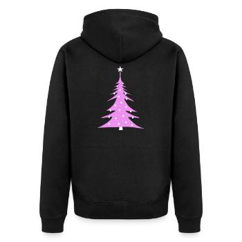 Weihnachtsbaum - Unisex Premium Bio Zip Hoodie - Schwarz - Hinten - Nico (187cm)