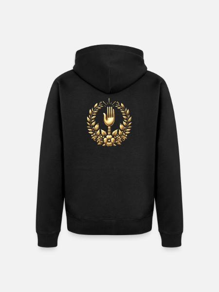 Gourmet Fork Logo - Unisex Premium Organic Zip Hoodie - black