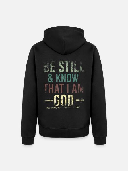I Am God - Unisex Premium Bio Zip Hoodie - Schwarz