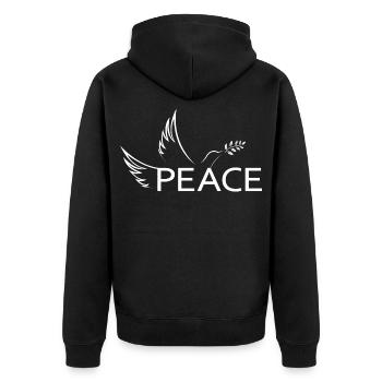 Paix Paix Colombe de la Paix Manifestation Protestation Liberté - Veste à capuche bio Premium Unisexe - noir - Dos - Nico (187cm)