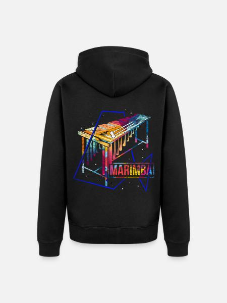 Klangstarke Marimba Perkussion - Unisex Premium Bio Zip Hoodie - Schwarz