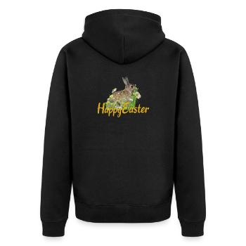 Happy Easter rabbit - Unisex Premium Bio Zip Hoodie - Schwarz - Hinten - Nico (187cm)