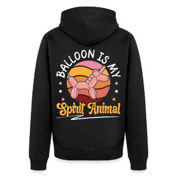 Ballon ist mein Seelentier Ballonmodellierung - Unisex Premium Bio Zip Hoodie - Schwarz - Hinten - Nico (187cm)