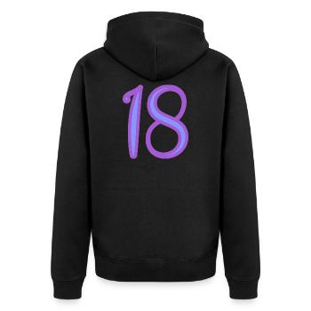 18. 18 ANS. 18e ANNIVERSAIRE. ANNIVERSAIRE 18 ANS. - Veste à capuche bio Premium Unisexe - noir - Dos - Nico (187cm)