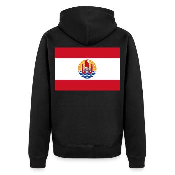 Französisch-Polynesien - Unisex Premium Bio Zip Hoodie - Schwarz - Hinten - Nico (187cm)