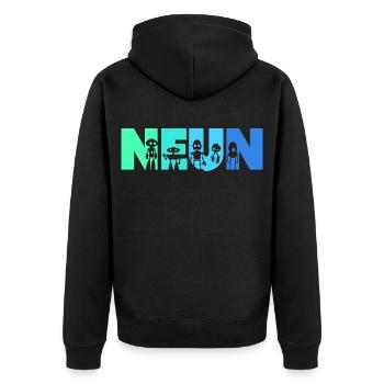9. Geburtstag Robotik Technik 9 Jahre Roboter - Unisex Premium Bio Zip Hoodie - Schwarz - Hinten - Nico (187cm)
