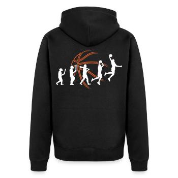Basketball Spieler Dunking Basketballer Sequenz - Unisex Premium Bio Zip Hoodie - Schwarz - Hinten - Nico (187cm)