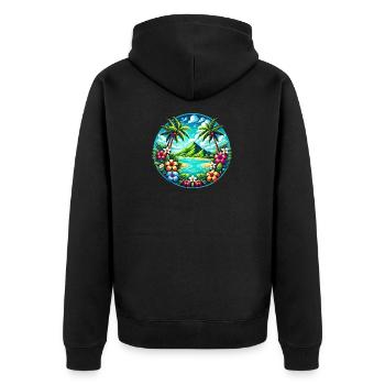Logo de l’île des Caraïbes - Veste à capuche bio Premium Unisexe - noir - Dos - Nico (187cm)