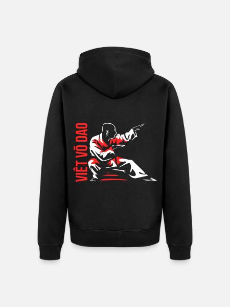 Dynamischer Vovinam Kampfsport - Unisex Premium Bio Zip Hoodie - Schwarz