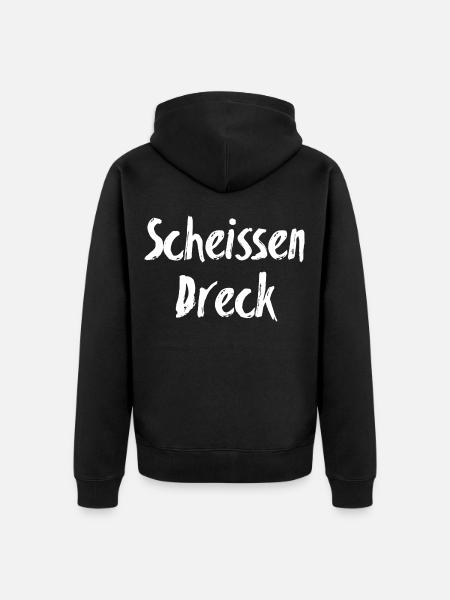 Scheissen Dreck Brush Script - Unisex Premium Bio Zip Hoodie - Schwarz