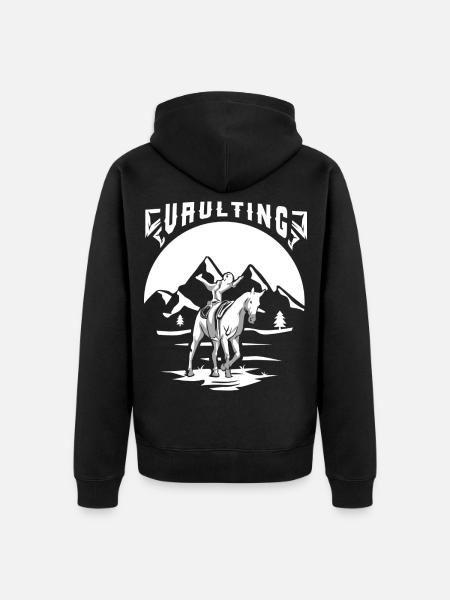 Kühne Voltigierakrobatin Turnier - Unisex Premium Bio Zip Hoodie - Schwarz