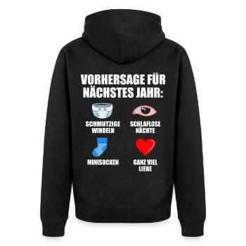 Werdender Vater - Unisex Premium Bio Zip Hoodie - Schwarz - Hinten - Nico (187cm)