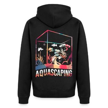 Fesselndes Aquascaping Aquarium - Unisex Premium Bio Zip Hoodie - Schwarz - Hinten - Nico (187cm)