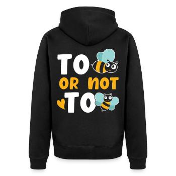 Biene oder nicht Biene - Unisex Premium Bio Zip Hoodie - Schwarz - Hinten - Nico (187cm)
