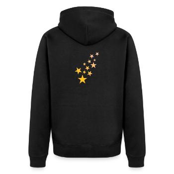 Stern Sternchen Muster Sternenhimmel - Unisex Premium Bio Zip Hoodie - Schwarz - Hinten - Nico (187cm)