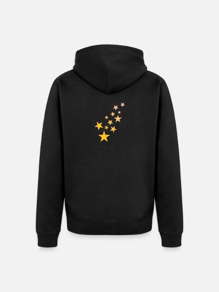 Star asterisk pattern starry sky - Unisex Premium Organic Zip Hoodie - black