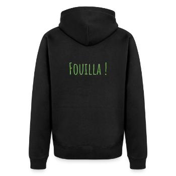 Fouilla vert - Veste à capuche bio Premium Unisexe - noir - Dos - Nico (187cm)