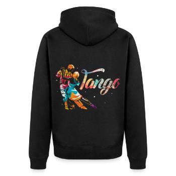 Leidenschaftlicher Tango Buenos Aires - Unisex Premium Bio Zip Hoodie - Schwarz - Hinten - Nico (187cm)