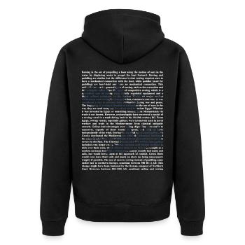 Schlagfertige Rudercrew Regatta - Unisex Premium Bio Zip Hoodie - Schwarz - Hinten - Nico (187cm)