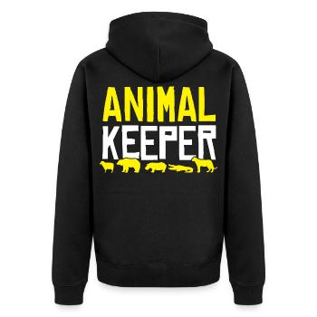 Tierpfleger - Unisex Premium Bio Zip Hoodie - Schwarz - Hinten - Nico (187cm)