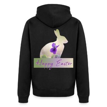 Happy Easter - Unisex Premium Bio Zip Hoodie - Schwarz - Hinten - Nico (187cm)