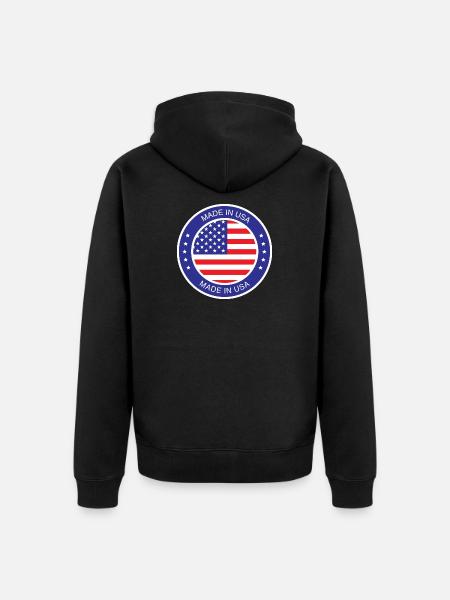 made in the USA - Unisex Premium Organic Zip Hoodie - black