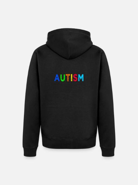 Arc-en-Ciel Autisme: Message d’Espoir - Veste à capuche bio Premium Unisexe - noir