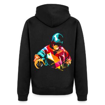Nervenstarker Neurochirurg Operationssaal - Unisex Premium Bio Zip Hoodie - Schwarz - Hinten - Nico (187cm)