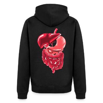 Flinker Gastroenterologe Endoskopie - Unisex Premium Bio Zip Hoodie - Schwarz - Hinten - Nico (187cm)