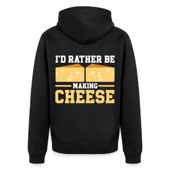 Cheese Making Cheese Lover - Unisex Premium Bio Zip Hoodie - Schwarz - Hinten - Nico (187cm)