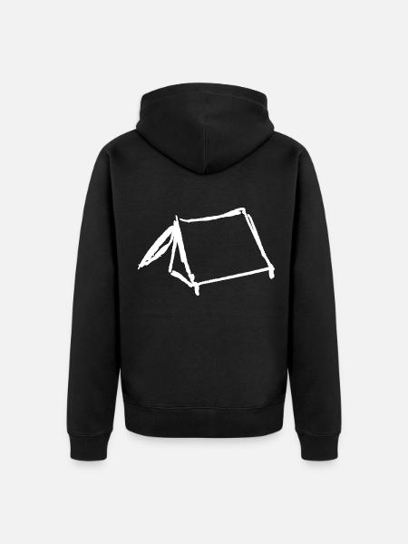 zelt weiss - Unisex Premium Bio Zip Hoodie - Schwarz