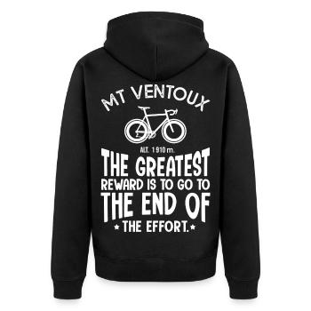 Fahrrad Ventoux Geschenk Papa Fahrrad Radfahrer - Unisex Premium Bio Zip Hoodie - Schwarz - Hinten - Nico (187cm)