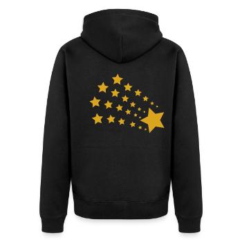 Stern Sterne - Unisex Premium Bio Zip Hoodie - Schwarz - Hinten - Nico (187cm)