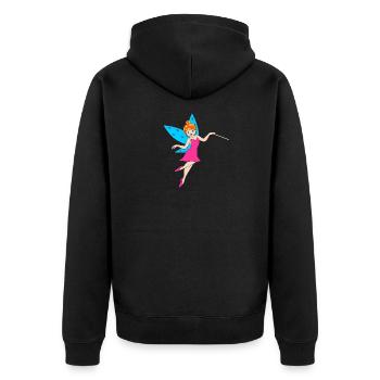 Fairy Fee - Unisex Premium Bio Zip Hoodie - Schwarz - Hinten - Nico (187cm)