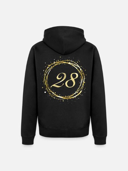 28 - Unisex Premium Bio Zip Hoodie - Schwarz