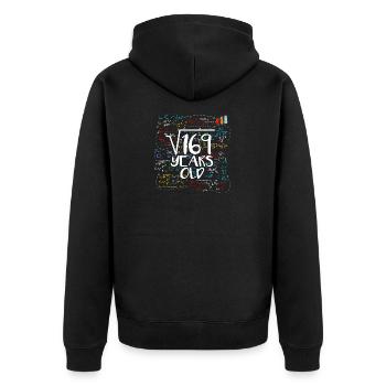 169 Years Old 13 Birthday Bday - Unisex Premium Bio Zip Hoodie - Schwarz - Hinten - Nico (187cm)