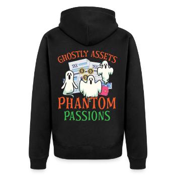 Gespenstisches Vermögen Phantom Leidenschaften Gru - Unisex Premium Bio Zip Hoodie - Schwarz - Hinten - Nico (187cm)