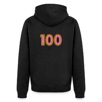 100. 100 ANS. 100e ANNIVERSAIRE. ANNIVERSAIRE 100 - Veste à capuche bio Premium Unisexe - noir - Dos - Nico (187cm)