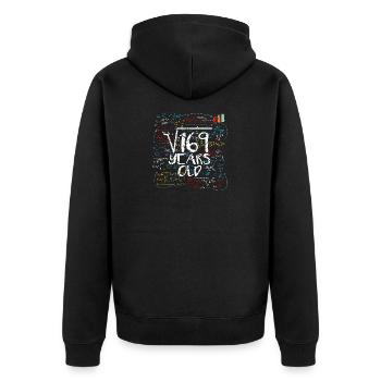 13.Geburtstag 13 Jahre Alt Lustig - Unisex Premium Bio Zip Hoodie - Schwarz - Hinten - Nico (187cm)