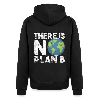 There Is No Plan B Earth Vintage Grunge - Unisex Premium Bio Zip Hoodie - Schwarz - Hinten - Nico (187cm)