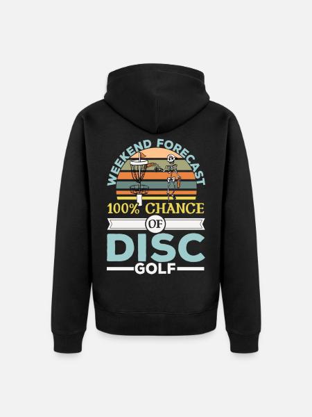 100% Chance auf Scheibengolf Frolf Freizeit-Werfer - Unisex Premium Bio Zip Hoodie - Schwarz