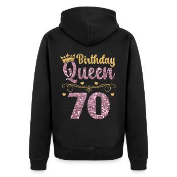 70.Geburtstag Königin 70 Jahre Siebzig - Unisex Premium Bio Zip Hoodie - Schwarz - Hinten - Nico (187cm)