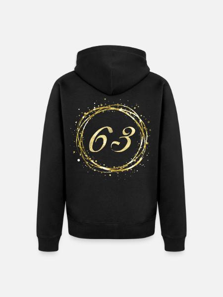 63 - Unisex Premium Bio Zip Hoodie - Schwarz
