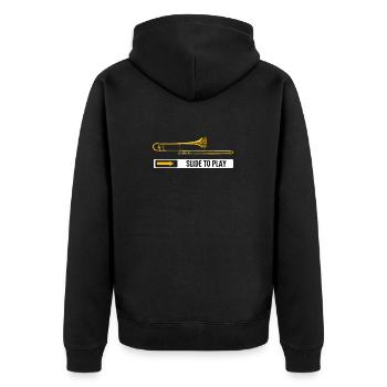 Slide To Play Posaunenspieler Musiker Posaunist - Unisex Premium Bio Zip Hoodie - Schwarz - Hinten - Nico (187cm)