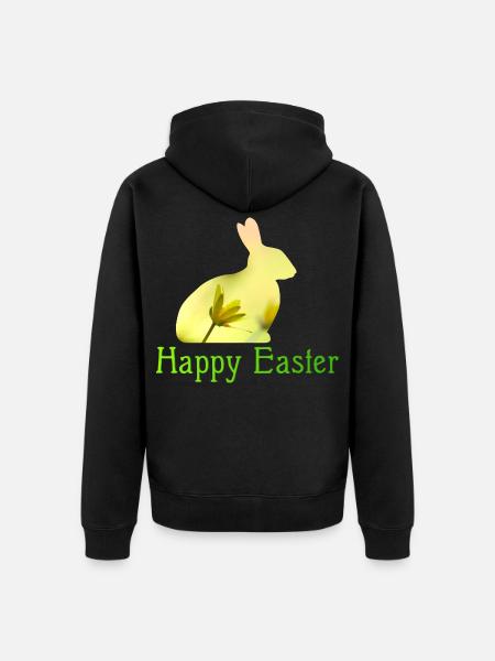 Happy Easter - Unisex Premium Bio Zip Hoodie - Schwarz