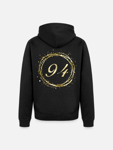 94 - Unisex Premium Bio Zip Hoodie - Schwarz