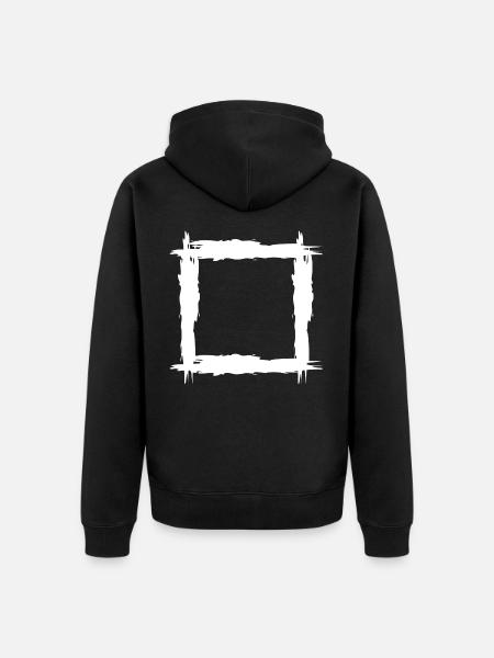Quadrat weiß - Unisex Premium Bio Zip Hoodie - Schwarz