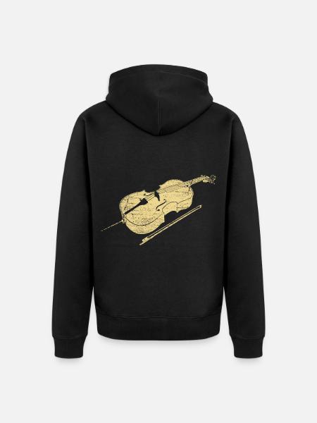 Leidenschaftlicher Cellist Orchester - Unisex Premium Bio Zip Hoodie - Schwarz